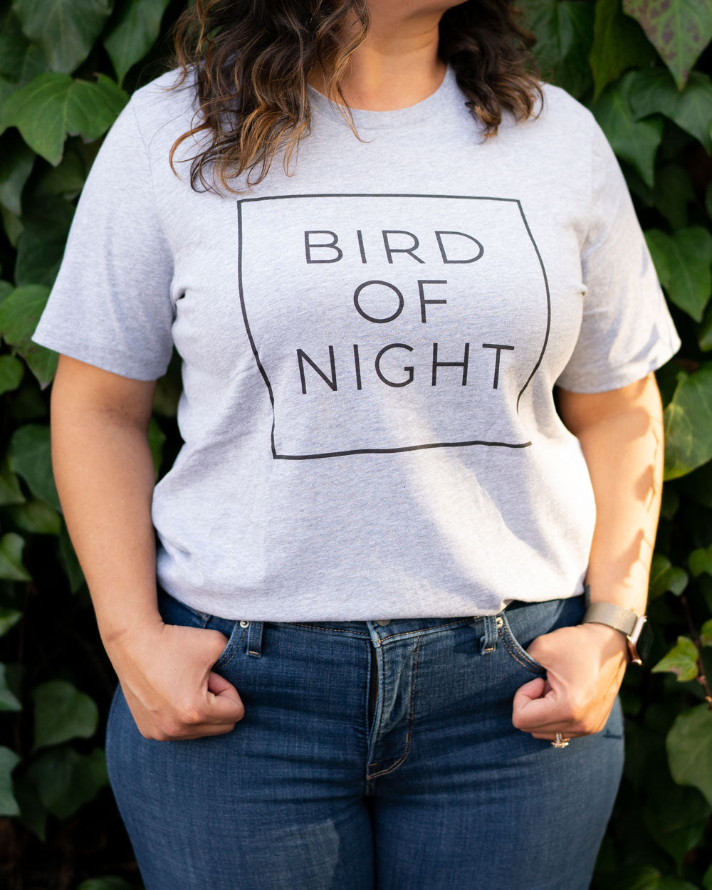 Bird of Night t-shirt in heather grey