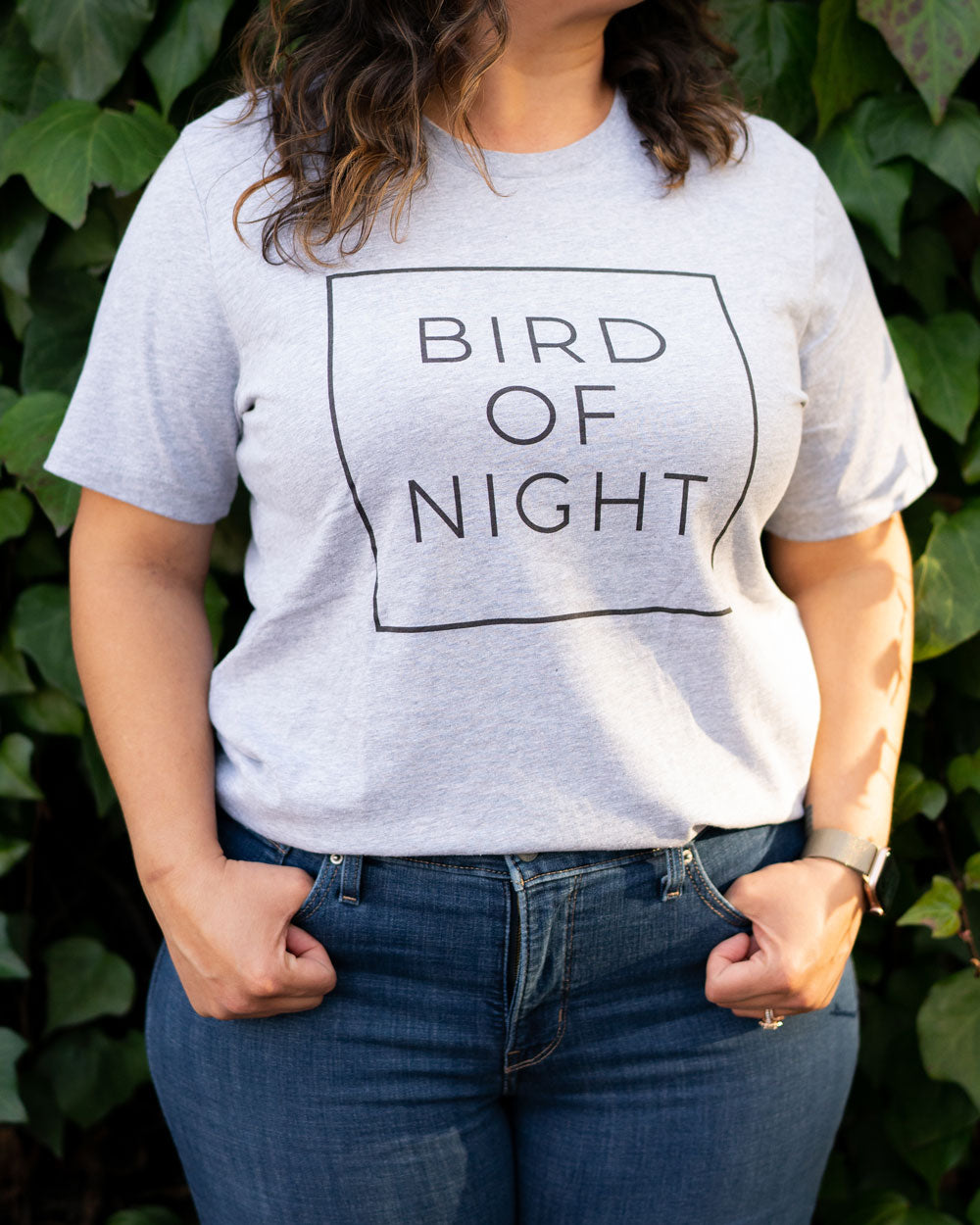 Bird of Night t-shirt in heather grey