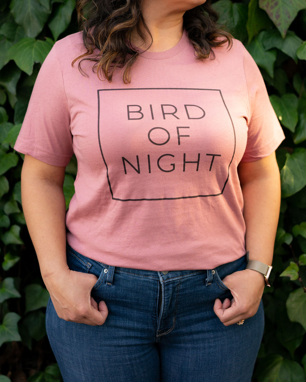 Bird of Night t-shirt in mauve